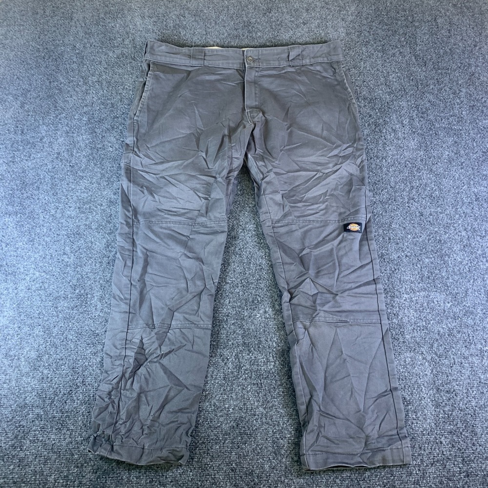 Dickies Work Pants Mens 36x30 Gray Good Double Knee Skinny Straight WP811CH